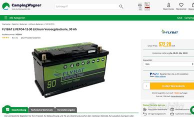 BATTERIA LiFePO4 PLUS "FLYBAT" - 12.8V-90AH