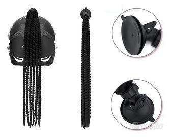 Dreadlocks neri a ventosa - Accessorio per casco
