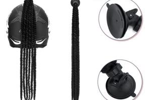 Dreadlocks neri a ventosa - Accessorio per casco