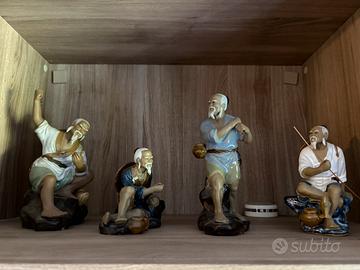 Set 4 statue orientali
