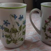2 tazze con fantasia floreale 