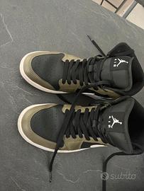 Air Jordan 1 Mid "Black White Olive"