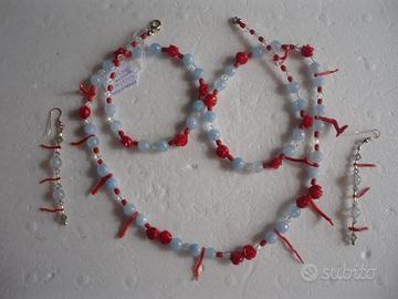 Collana Corallo rosso + orecchini