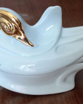 Portagioie Limoges a forma di cigno