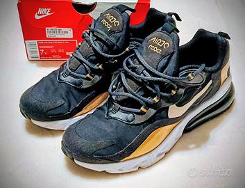 Nike Air Max 270 React (GS) 7Y Nero Oro  Tg. 40