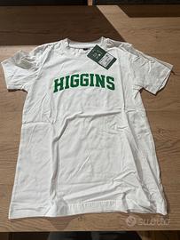T-shirt Higgins bianca logo verde 134/140