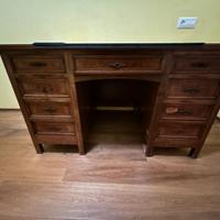 Scrivania Ministeriale Legno Piano Verde