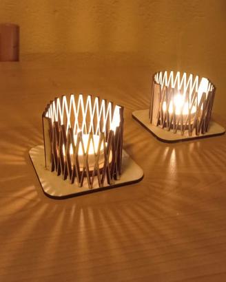 porta candeline bugia in legno 