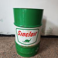 bidone metallo vintage lubrificanti Sinclair