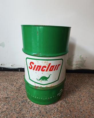 bidone metallo vintage lubrificanti Sinclair