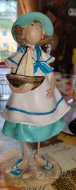 Statuina in Resina,figura donna in stile marino.Or