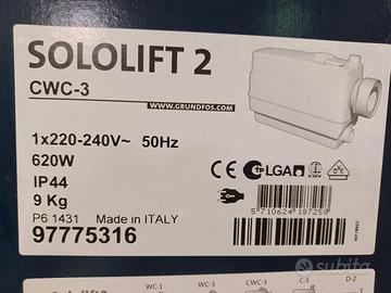 sanitrit Sololift Grundfos WC3