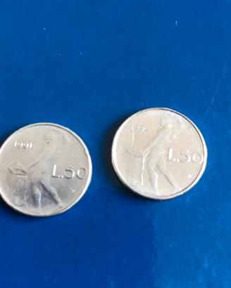 Monete 50 lire piccole senza rombo