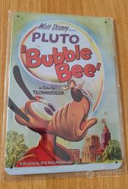 Targa Disney Pluto “Bubble Bee” vintage in metallo