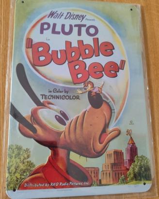 Targa Disney Pluto “Bubble Bee” vintage in metallo