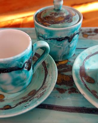 Set caffè anni '70, Maioliche Albisola (Liguria)