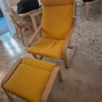 Poltrona e poggiapiedi abbinato