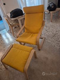 Poltrona e poggiapiedi abbinato