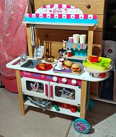 cucina barbie in legno con accessori