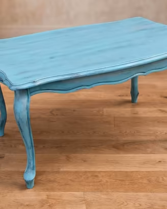 Tavolino shabby chic / provenzale turchese argento