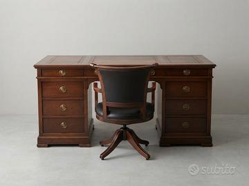 SCRIVANIA VINTAGE + POLTRONA IN PELLE, 350€ trat.