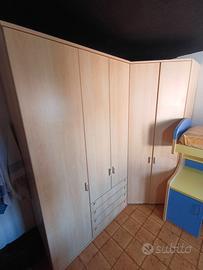Armadio angolare con cabina