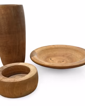 Set 3 Pezzi Arredo in Legno Teak Massiccio - Vaso