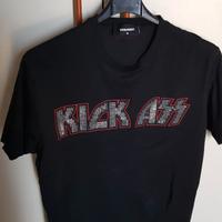 T- shirt Dsquared 2 uomo, nera, tg. M, con inserti