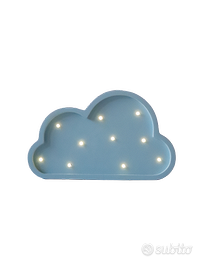 Two N Lampada Legno Nuvola Mini Azzurra