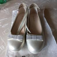 Ballerine beige dorate bambina