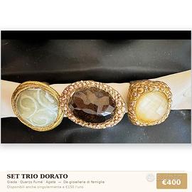 Set anelli coordinati - Giada, Quarzo Fumé, Agata