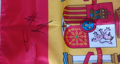bandiBandiera Spagna Autografata Carlito Alcaraz 