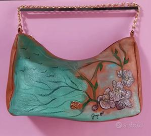 borsa ecopelle dipinta a mano 