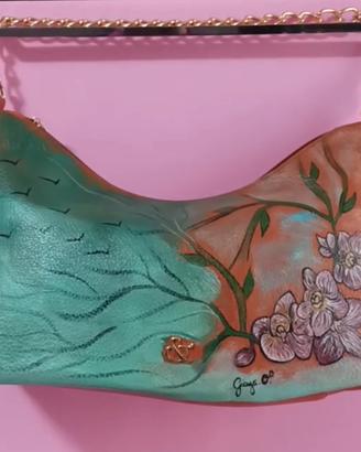 borsa ecopelle dipinta a mano 