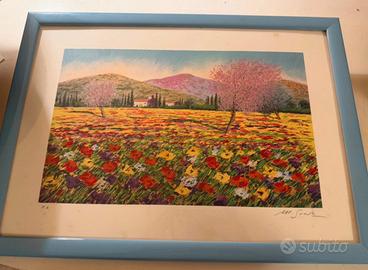 Serigrafia d’autore, campo dei papaveri