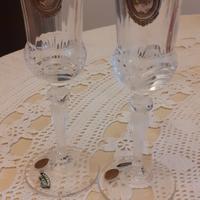 2 calici cristallo e argento