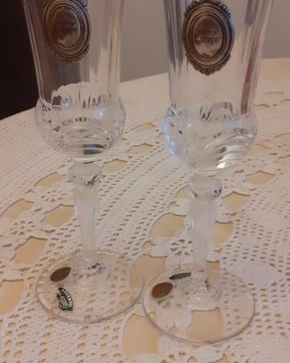2 calici cristallo e argento