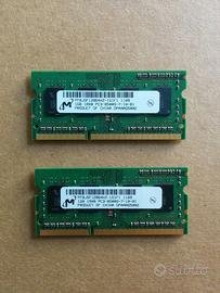 Ram DDR3 2x1GB PC3 8500S Macbook