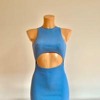 Bershka - vestito corto azzurro con cut out