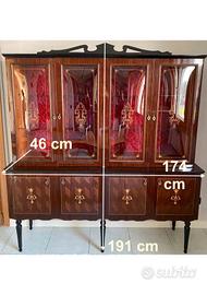 Credenza/Cristalliera vintage legno e vetro
