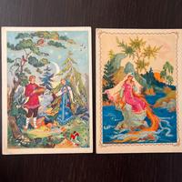 Coppia di cartoline favole russe