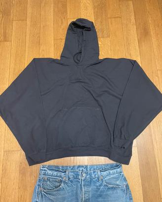 Felpa YZY Nera Kanye West Baggy Fit Taglia 2 L-XL