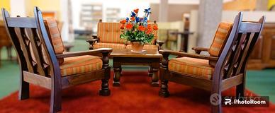 Salotto legno rustico TOSCANO - CASTAGNO massello