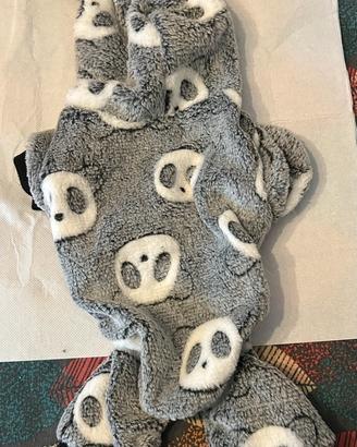 Tutina in pile per cani o gatti con motivo a panda