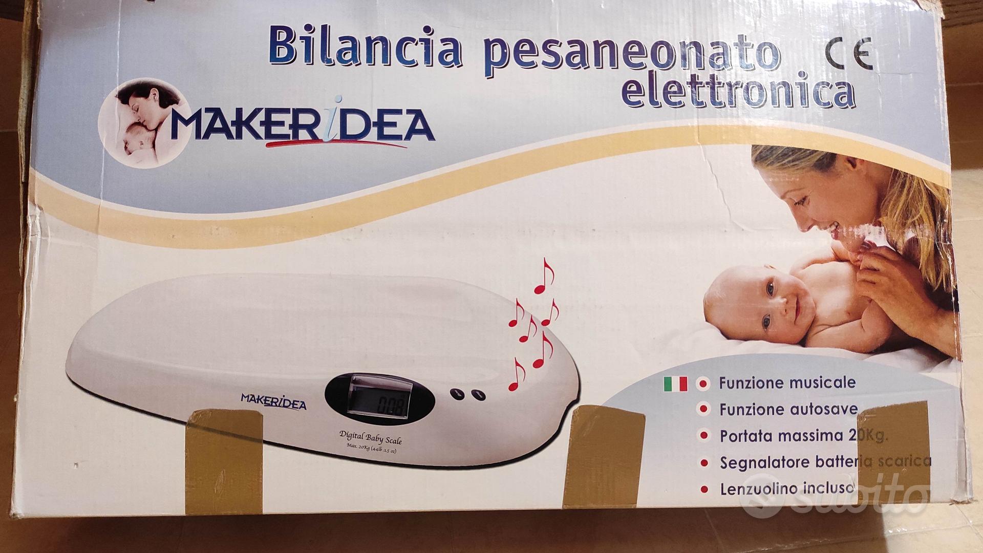 Bilancia pesa per neonati con 4 unità di misure e portata 30kg, Bilancia  per bambini accurata elettronica Bianco - Costway