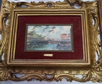 quadrino con velluto rosso, di Fiorini R.