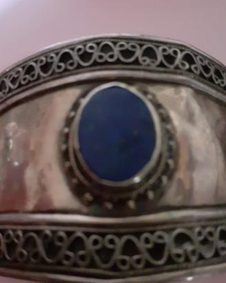 bracciale 925 rigido con lapislazzulo 
