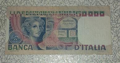 banconota 50.000 lire volto di donna 