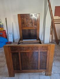 LETTO IN LEGNO MASSELLO CON INTAGLI