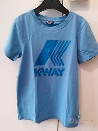 T-shirt K-Way bambino 10 anni azzurra 